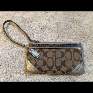 Gold & Tan coach wristlet